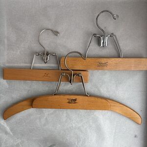 Setwell Hangers Lot Of 3 Vintage Wood Suit Pants Made In USA Strong Classic